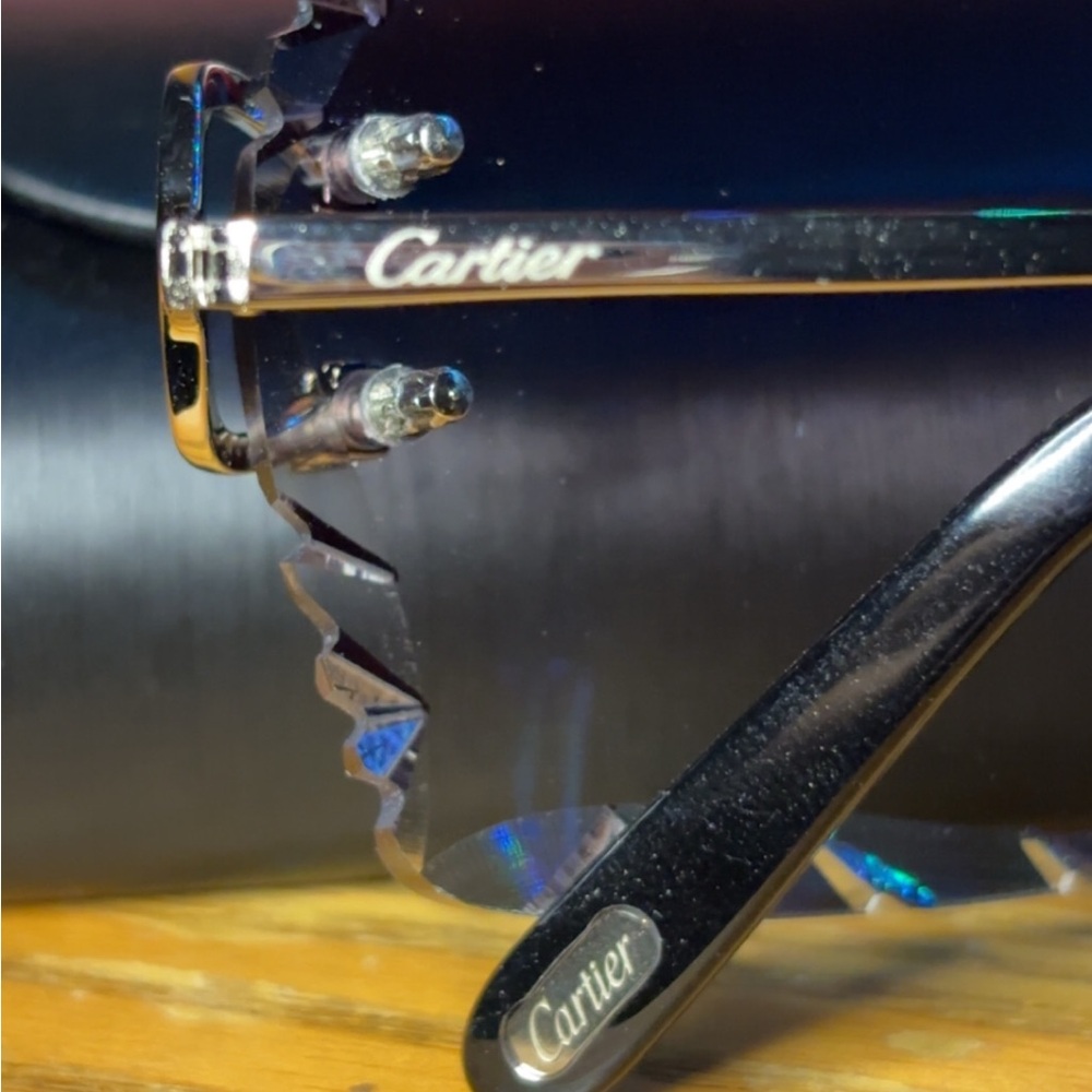 Silver Big C Cartier Rimless Sunglasses #cartier #sunglasses #luxury - Picture 4 of 8